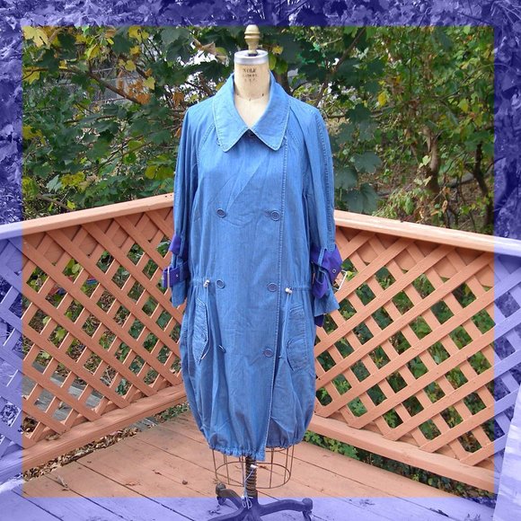 Size M/L ACNE Studios Double breasted Denim Trench coat - Picture 1 of 13